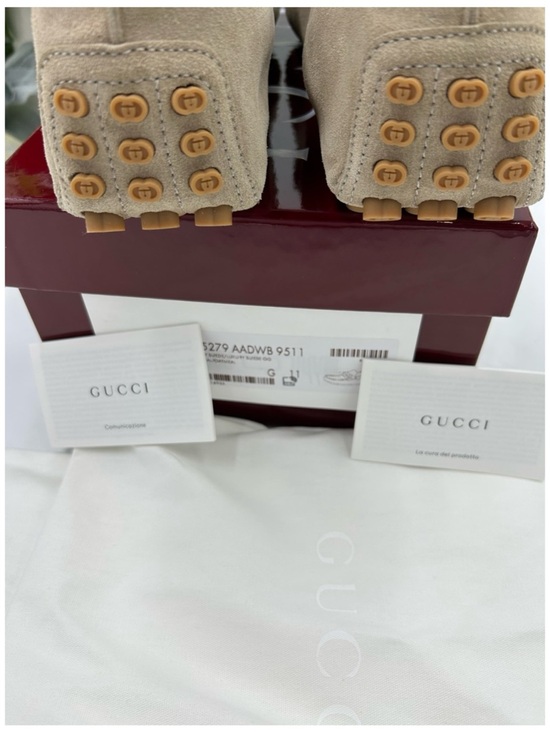 Men\'s Gucci, GG embossed suede driver loafers size 13 fits 13.5 US made in Italy main image 5